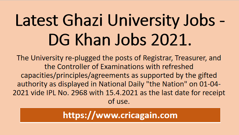 Latest Ghazi University Jobs