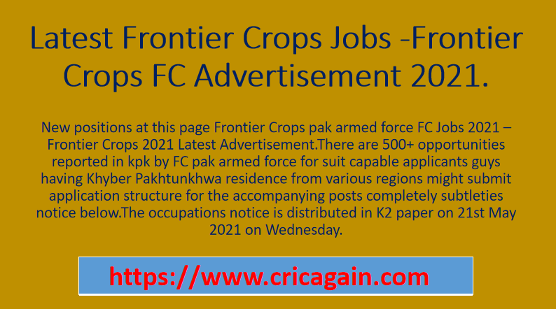 Latest Frontier Crops Jobs