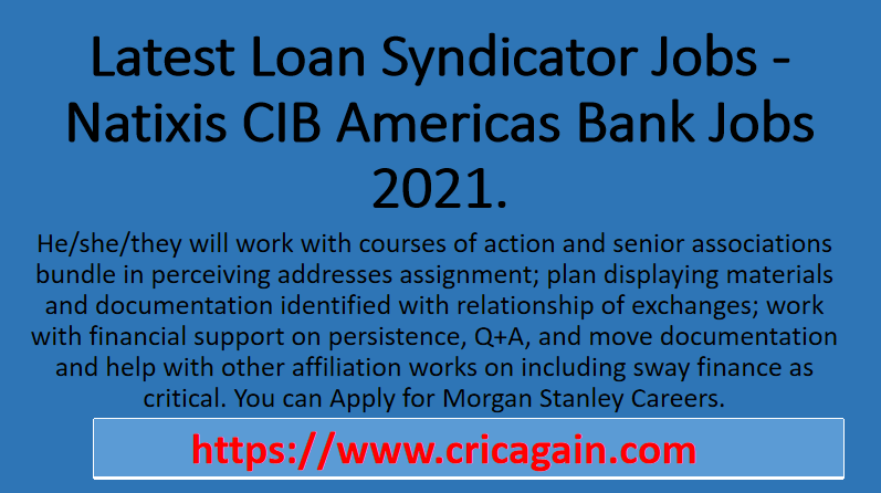 Latest Loan Syndicator Jobs