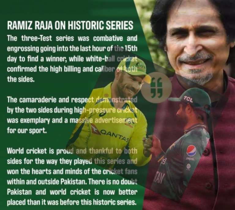 آسٹریلین کھلاڑی پاکستان کے بڑے وکیل اور خیر سگالی کے سفیر بن گئے،رمیز راجہ کا انکشاف
