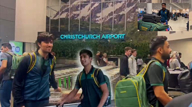 طویل  سفر،16 کھلاڑی اور 13سٹاف ممبرز،پاکستانی ٹیم نیوزی لینڈ پہنچ گئی